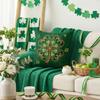 St. Patrick's Day Gold Decorative Clover Throw Pillowcase | Vintage style clover cushion cover