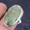 Prehnite Gemstone Handmade 925 Sterling Silver Jewelry Ring Size 8.5 l1G72