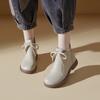Winter leather soft-soled soft-faced mother cotton shoes with velvet warm heels medium and short boots