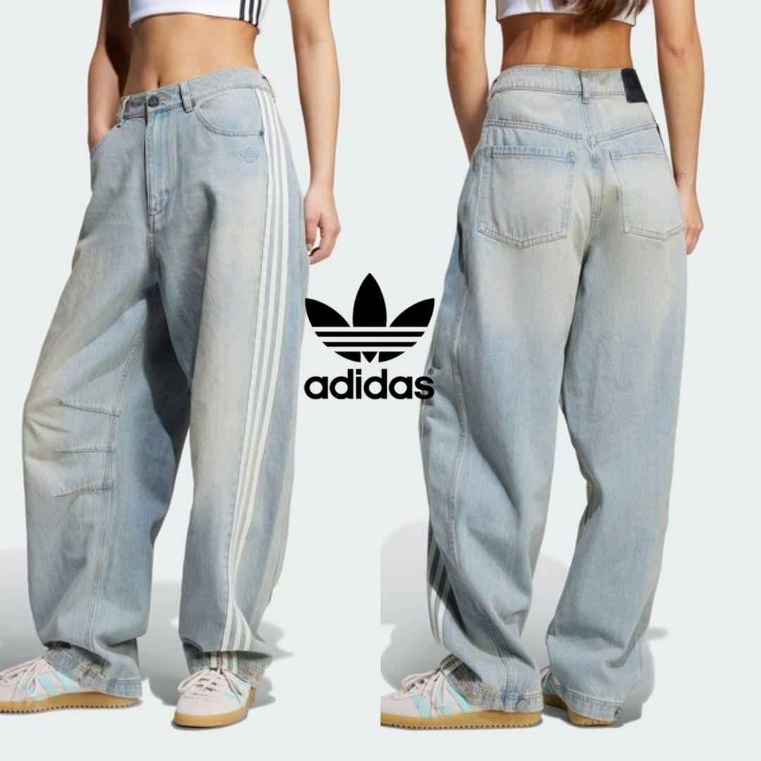 

[USED] Popular and sold-out adidas ADILENIUM Season 3 Banana Denim Pants in blue and white, size M, unisex