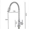 Outdoor Kitchen Sink Faucet with Flexible Neck - 360 Rotatable Single Handle Cold Water Tap