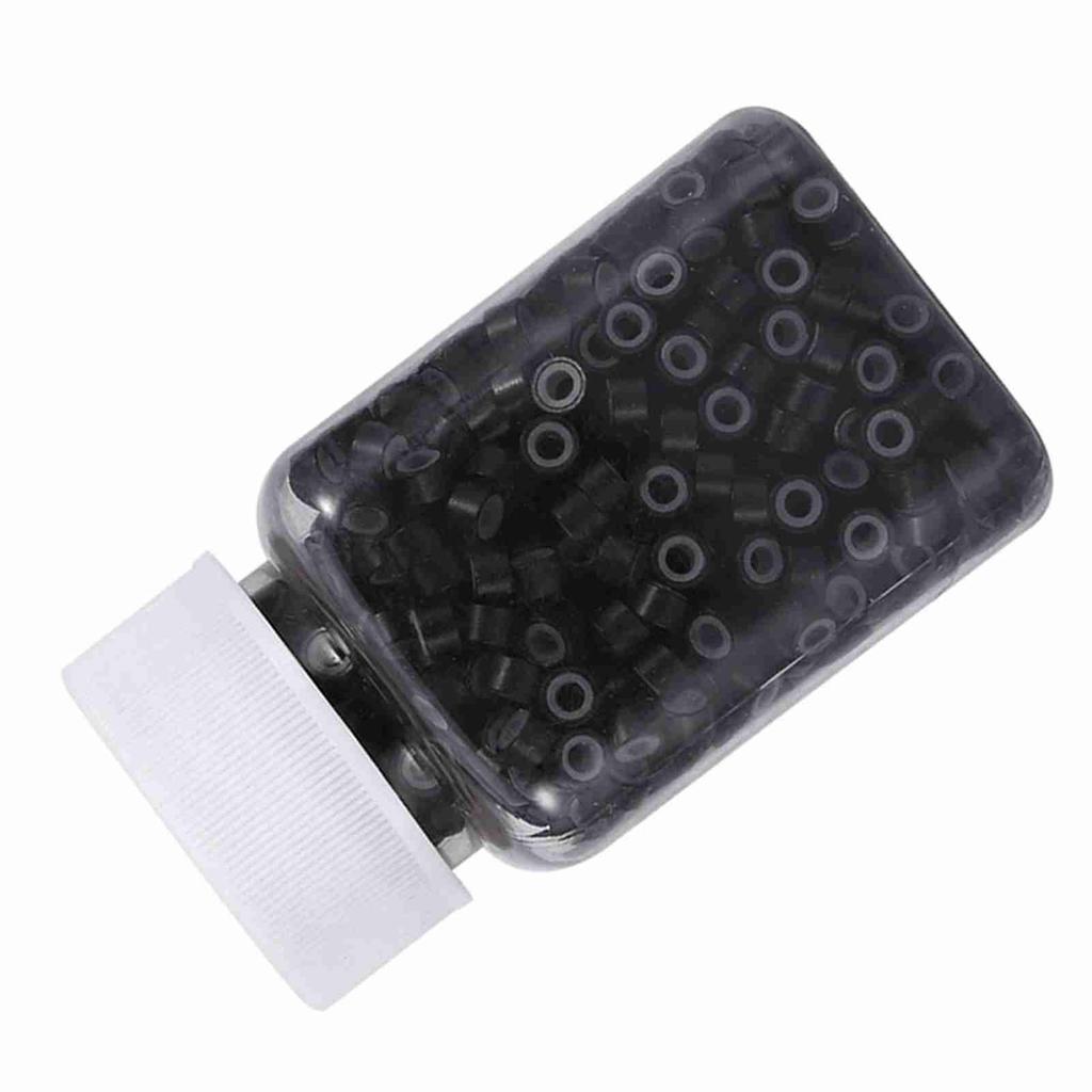 1000PCS Bottle 5MM Silicone Lining Rings Loops Beads Tools For Human Hair Extension 5 Colors