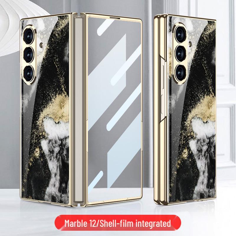 Samsung Z Fold7 Marble Folding Case: Stylish & Trendy Glass Cover for Women
