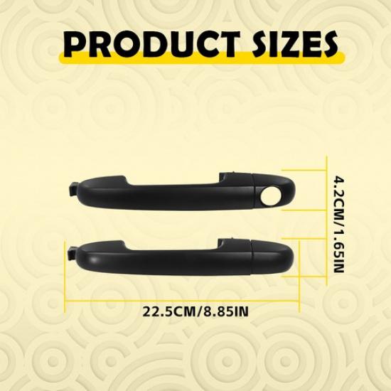 For Forte Exterior Kia Door Handles Bars Primed Front + Black Rear Left Right 4X