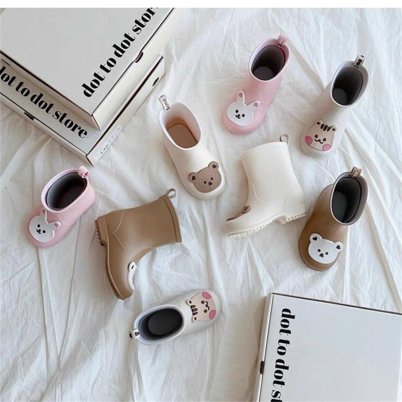 Rutschfeste, wasserdichte Kinder-Regenstiefel mit Cartoon-Bär und Kaninchen, Baby-Wasserschuhe für die Regenzeit, Mädchen, Jungen, Kleinkinder, Gummischuhe