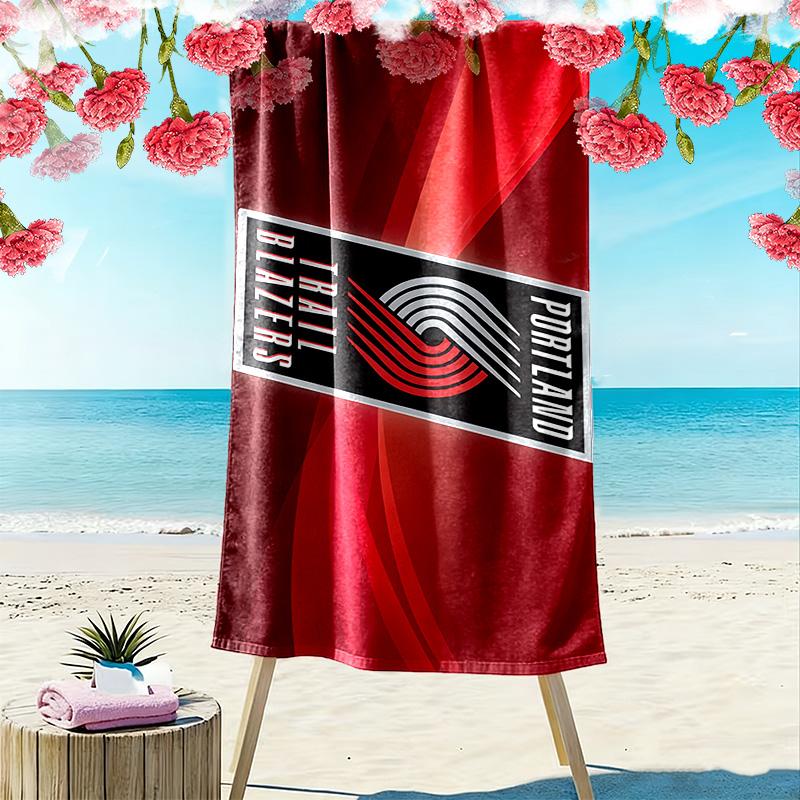 Portland Trail Blazers Print Beach Towel, Large Soft Quick Dry Towel for Beach Camping Swimming