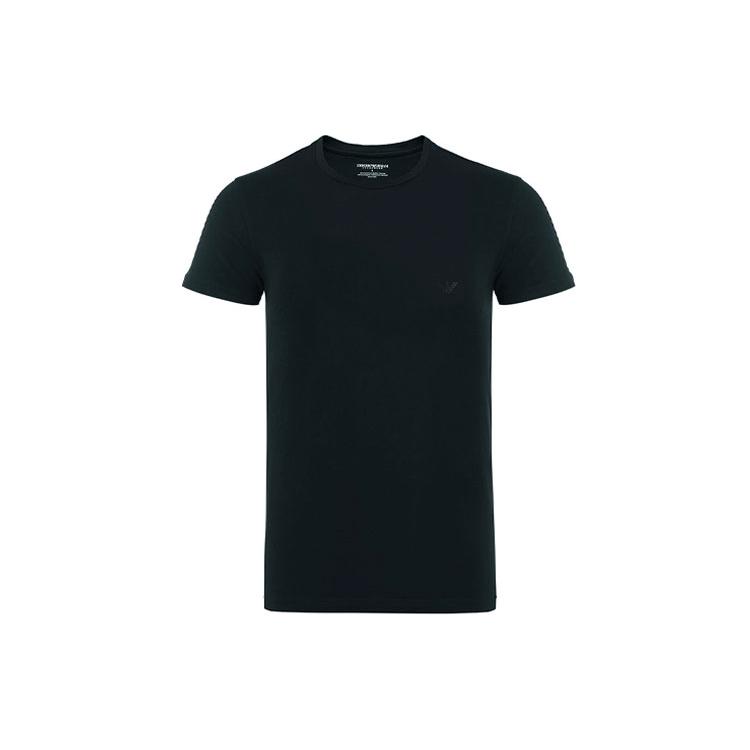 EMPORIO ARMANI T-Shirts Men's Black Crew Neck Thin Straight Fit 1108538-A7100-0135
