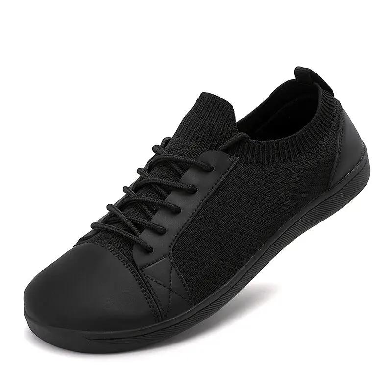 Modische Weite Barfußschuhe mit breiter Zehenbox für Unisex Minimalistische Outdoor-Freizeitmode Walking-Sneaker Nullabsatz Atmungsaktiver Bequemschuh