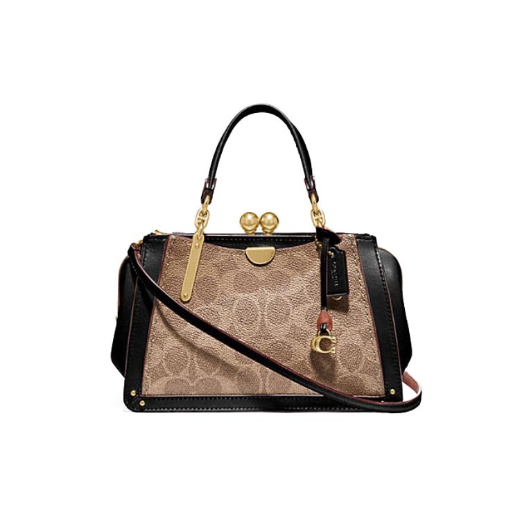 

Coach Kisslock 21 Removable Shoulder Strap Coated Canvas Kisslock Bag Women Handbags Brown 88542-B4NQ6 Basic Set (Bag+Dust Bag)