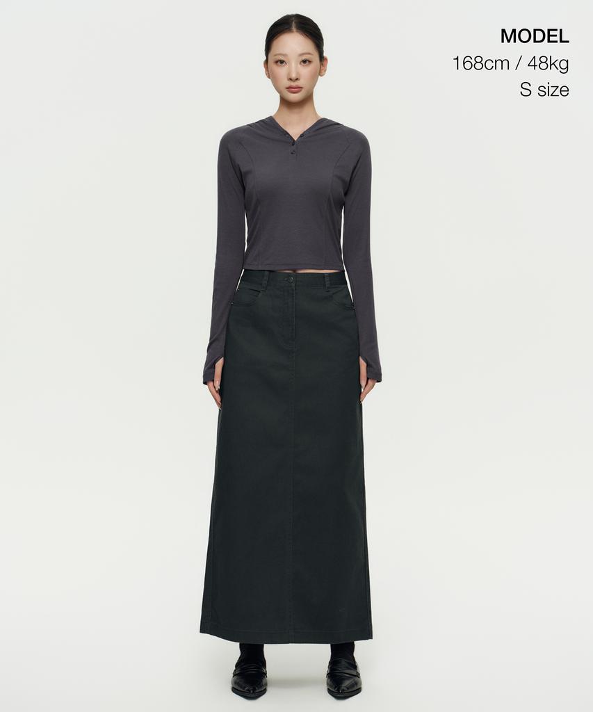 Musinsa Standard Woman Women'S Cp Maxi Skirt [Dark Gray]