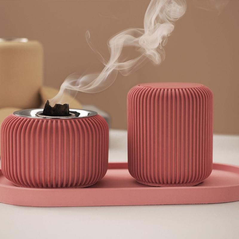 Silicone Molds Stripe Incensed Burners Moulds Candle Cup Making Molds Plaster Molds Craft Supplies Epoxy Resin Molds