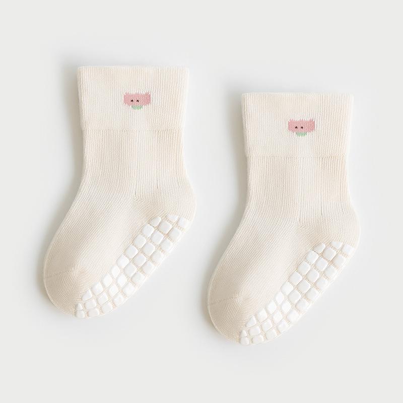 Non-Slip Baby Floor Socks - Cotton, Soft Sole, Boneless, Mid-Calf, for Newborns and Toddlers, Spring/Autumn