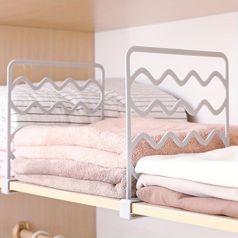 10Pack Adjustable Shelf Dividers Plastic Closet Organizer for Wardrobe Cupboard Bookcase Space-Saving Storage Rack Shelf Divider