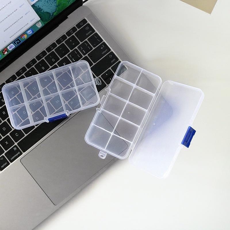 Transparent Multi-Grid Jewelry and Medicine Storage Box