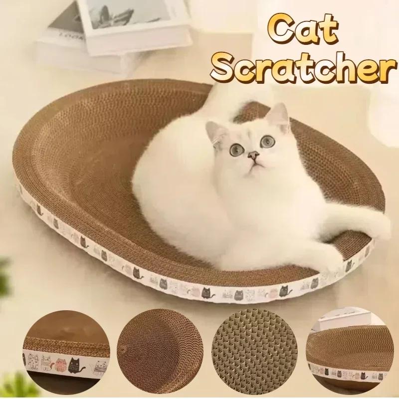 1/2 PCS Cat Scratching Board Nest Combo Wear-resistant Corrugated Cardboard Oval Design Protect Furniture Pet Toy Accessory