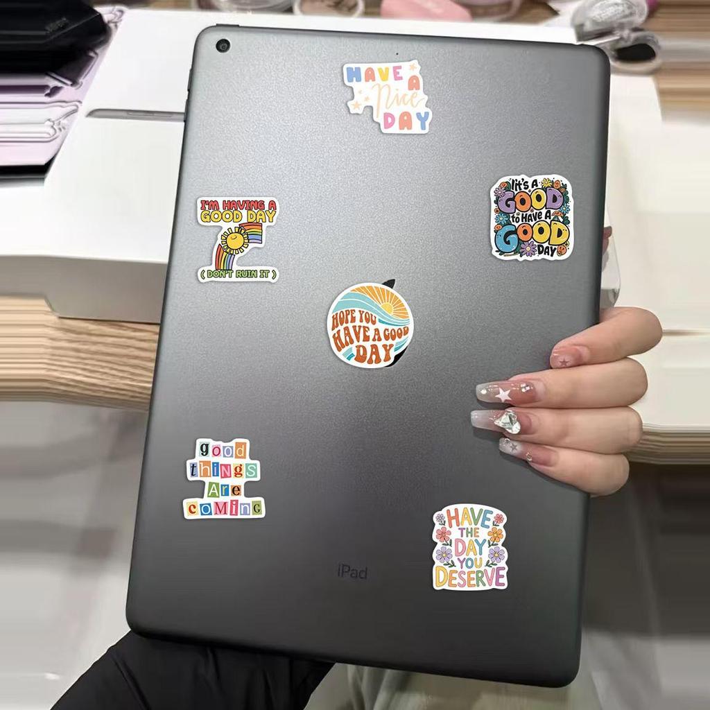 50 Motivational Waterproof Stickers for Journals, Luggage, and Phone Cases – Ins Style 'Beautiful Day' Design
