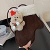 Winter New Women's Bag Fashion Personality Peculiar Boot Bag Cute Little Furball Women's Shoulder Bag