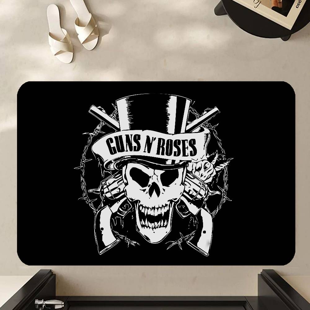 Rock G-Guns N-N R-Rose Band Door Mat Kids Room Bedroom Decoration Balcony Anti-Slip Doormat Living Room Doormat Area Rug