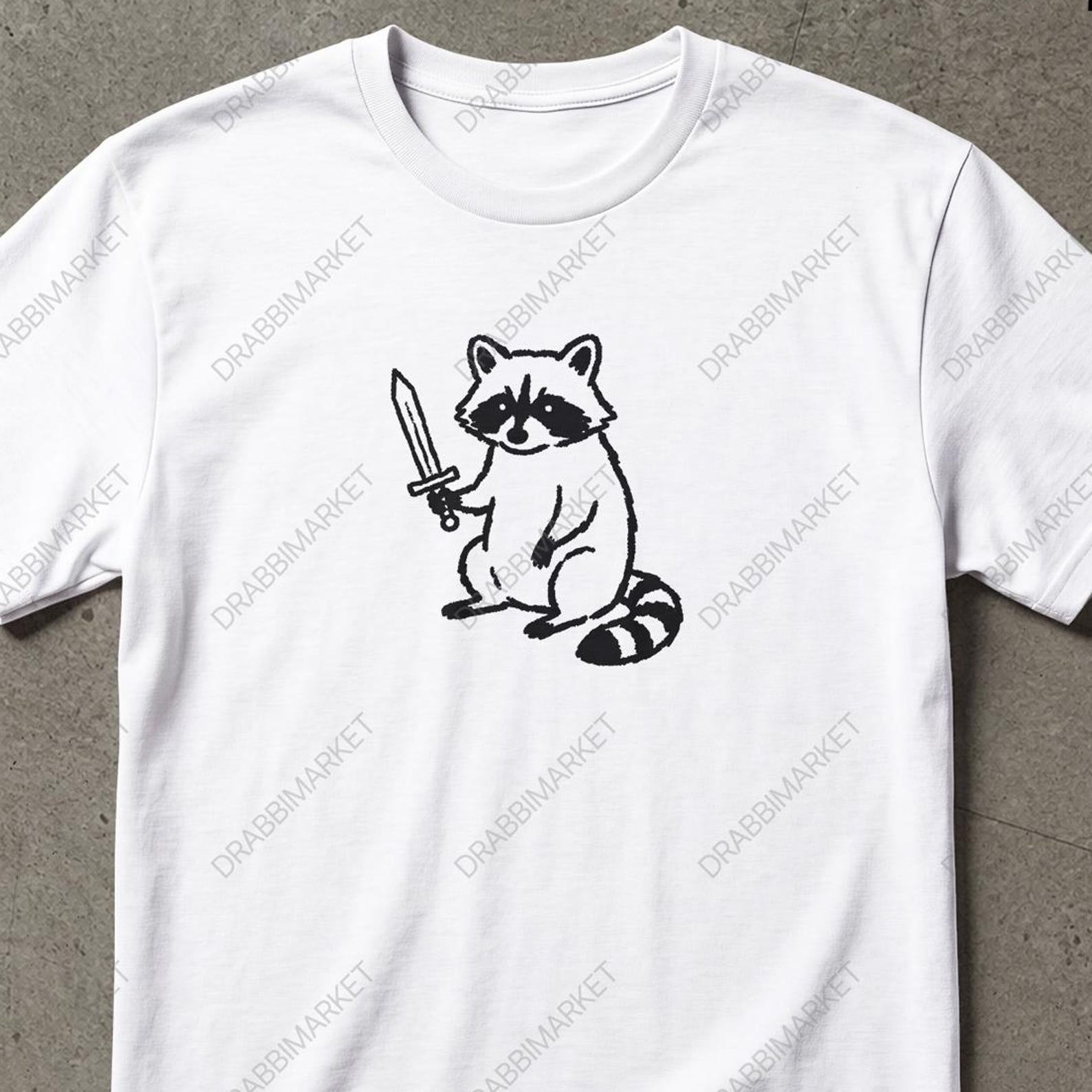 Sword Wielding Raccoon Shirt, Funny Meme Shirt, Funny Cute Racoon Meme Shirt Vintage, Racoon Shirt, Y2K Tee Gifts For Friend, Sword Shirt XL