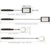 2pcs 360 Swivel Inspection Mirror Square Mirror LED Lighted Mirror  Small Parts Observation