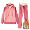 Women's Winter Warm Velvet Slim-Fit Hooded Sweatshirt & Pants Set