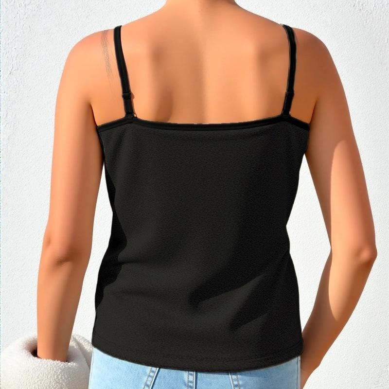 Lace-trimmed V-neck halter top Comfortable, sweet and sexy women's blouse