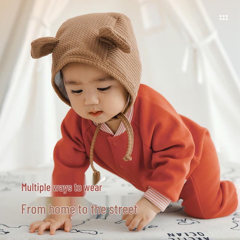 LABI Unisex Baby Fleece-Lined Full-Opening Jumpsuit