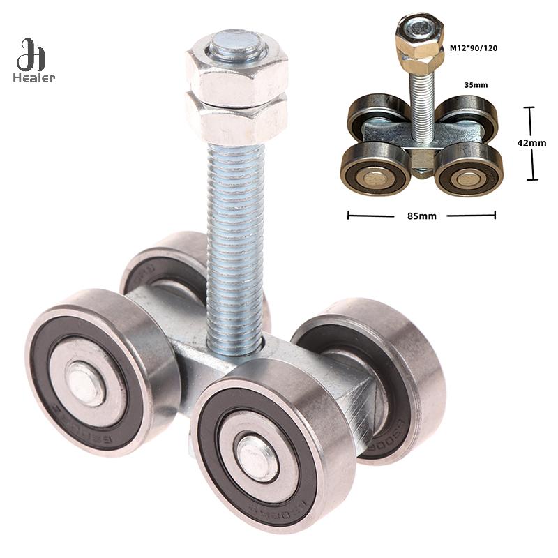 1PC Steel Bearing Pulley Hanging Wheel Parts  Door Rollers 4 Wheel Trolley Assembly Roller Hanging Sliding Track Wheel