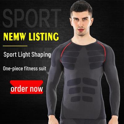 Maglia a compressione da uomo a maniche lunghe, traspirante, ad asciugatura rapida, per il fitness