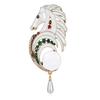Spilla Elegante con Strass Dettagli Intricati di Perle Materiali Robusti in Lega Gioielli alla Moda Regalo