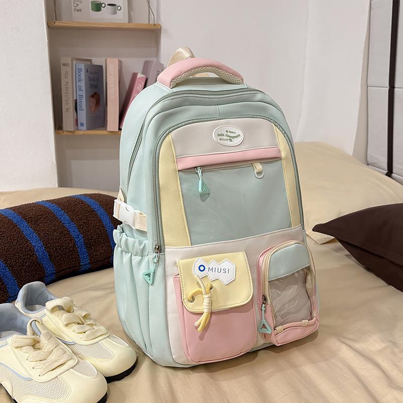The New Schoolbag Is High-value, Fresh, Sweet and Transparent, and the Lightweight Travel Backpack for Junior High School Students.
