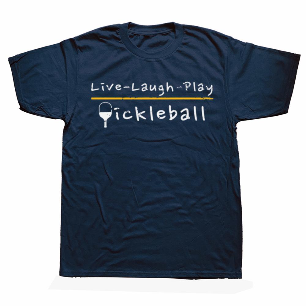 Funny Live Laugh Play Pickleball Printed TShirt Casual Loose Fashion Streetwear Hip Hop Man T Shirt Comfort Breathe Y2k Tees