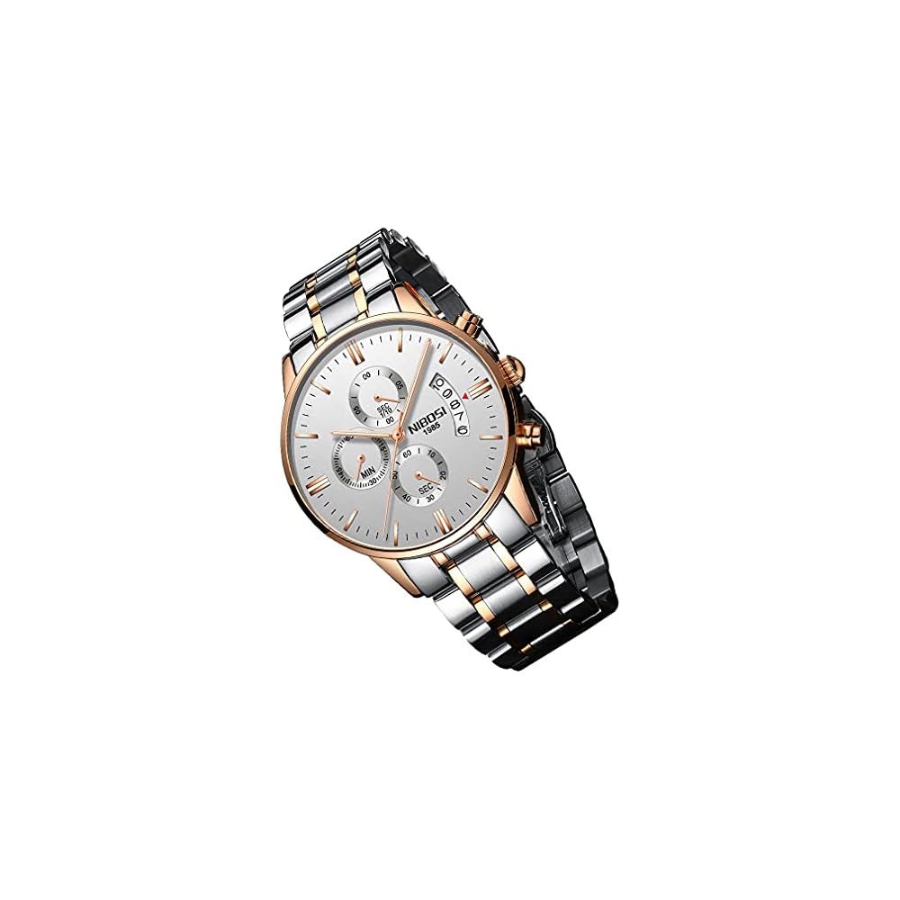 Men s Big Face Chronograph Watch Stainless Steel Analog Casual Business Date Display