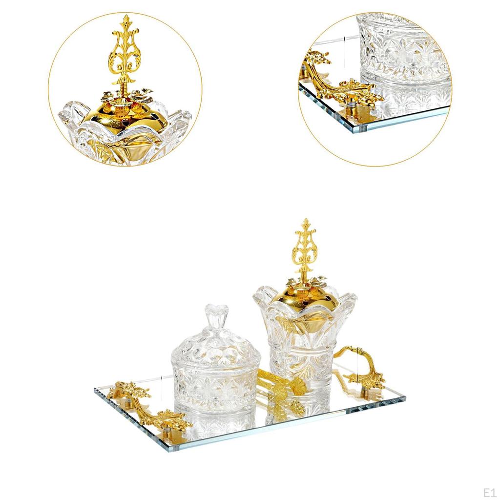 Arabic Incense Burner Middle East Home Office Decor Vintage Design Table Ornament Holder Set