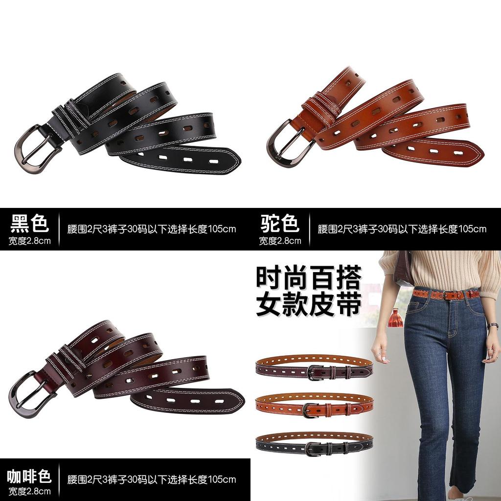 Pure Leather Belt For Women With Metal Pin Closure For Daily Fashion And Jeans