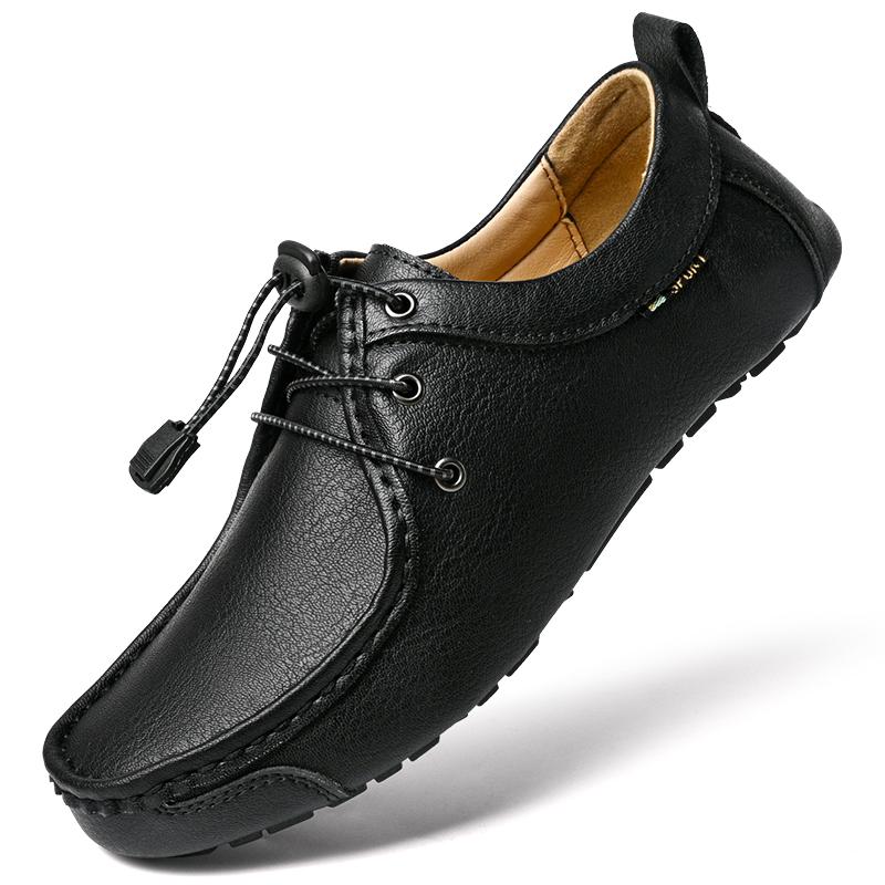 Handgefertigte Lässige Lederschuhe Herren Loafer Bequeme Mokassins Herren Flache Schuhe Übergröße 47 Leder Herrenschuhe