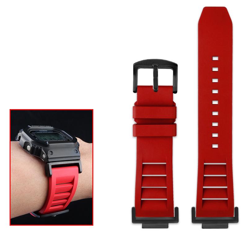 Classic Modified High Quality Fluororubber Watchband For Casio DW5600 DW-5600 GW-B5600 GW-M5610 GA 110 100 120 GA2100 Series Waterproof