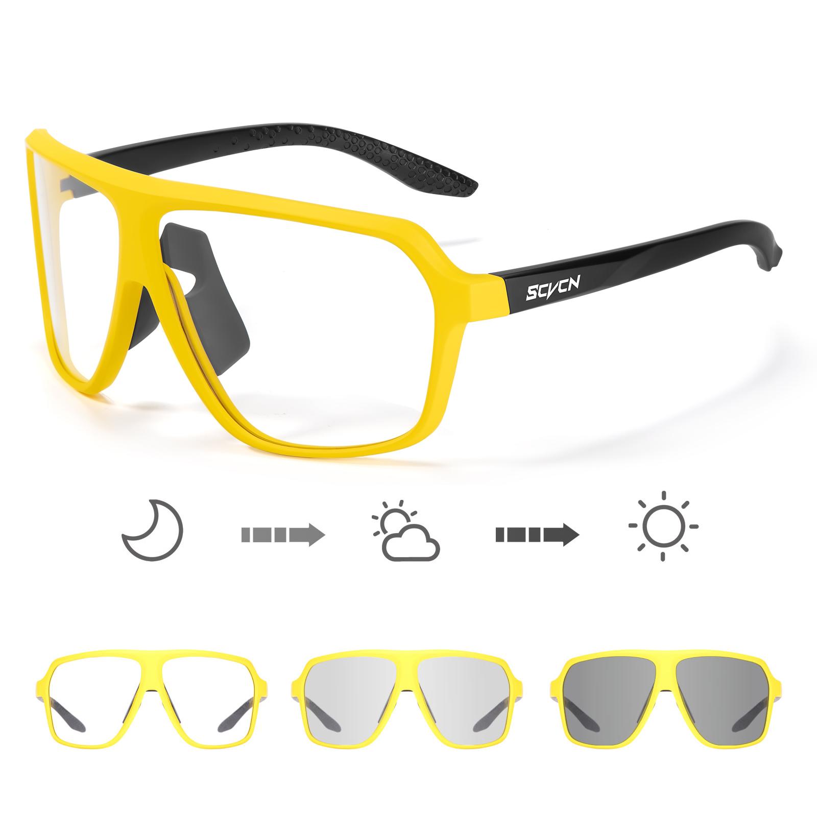 

SCVCN Photochromic Sunglasses for Men Y2K Cycling Glasses Mountain Bike Road Bicycle Eyewear Cycle Goggles Sports UV400 MTB