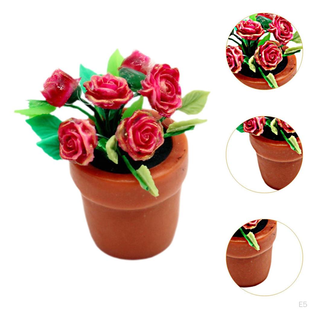 1:6 1:12 Maßstab Puppenhaus Topfblumen Feengarten Deko Klassisches Kinderspielzeug Harz