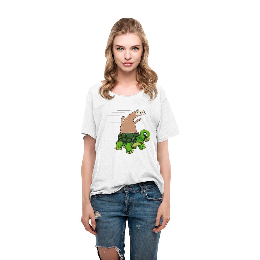 Tortue Et Paresseux Dessin Animé T-shirt Femme Drôle Été Urbain Décontracté Hauts Vêtements Tumblr Femme Nouveau