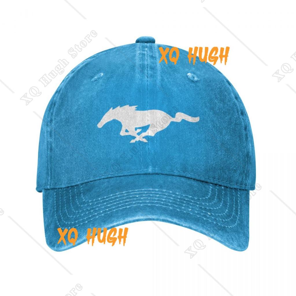 Mustang Pferdedruck Retro Cowboy Gewaschene Baseballkappen Herren Denim Street Tide Hut Hip Hop Schirmmütze