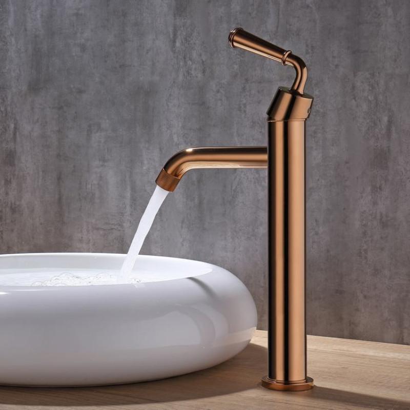 New Basin faucet bathroom hot and cold  Rose Gold basin water mixer tap bathroom sink faucet brass tap brass single lever