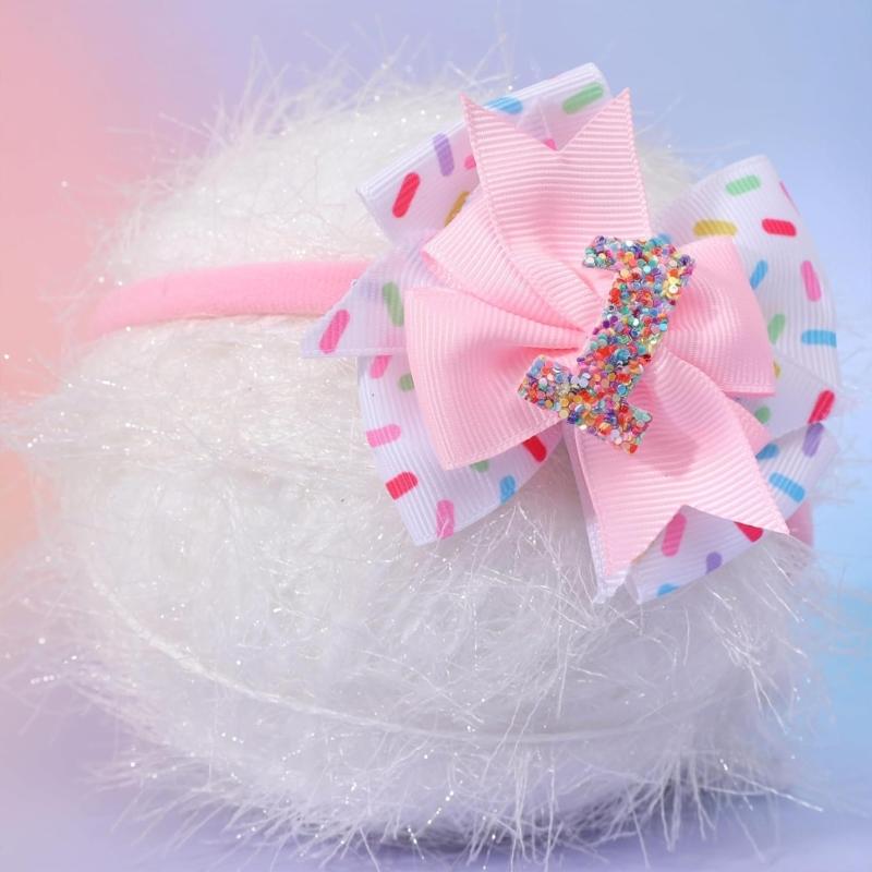Lovely Bowknot Headband /Hair Clip for Little Girls Aged 1 Year to 6 Years Comfortable Birthday Party Headwear/Hairpin