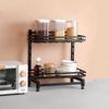2/3Layers Kitchen Storage Rack Adjustable Seasoning Shelf Stainless Steel Organizer Knife Jar Kitchen Accessories Organizer