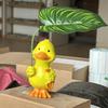 Cute Duck Resin Statue Figurine with Umbrella , Cartoon Style Weather-Resistant Indoor/Outdoor Decor for Halloween, Christmas, Easter, Thanksgiving