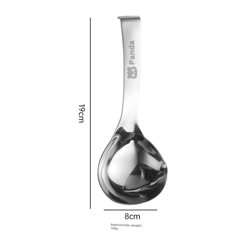 

Steel Spoon with Long Handle, Thickened for Serving Soup and Porridge, Household Use, Deepened Spoon Head, Anti-Scalding Soup Spoon, Hanging Spoon Diversion Spoon Natural Panda Large Size