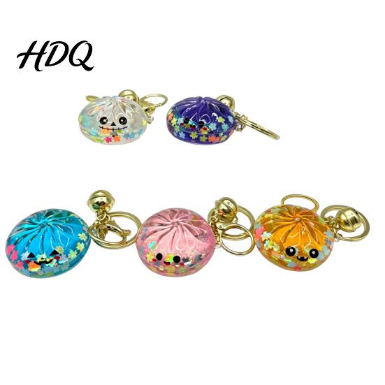 Portachiavi Ciondolo Portafoglio 1/2/3/5 Pezzi Cartone Animato Raviolo con Cestello per Vapore Halloween Panino al Vapore Zaino Accessorio Portachiavi Campanello Borsa Borsa Mini