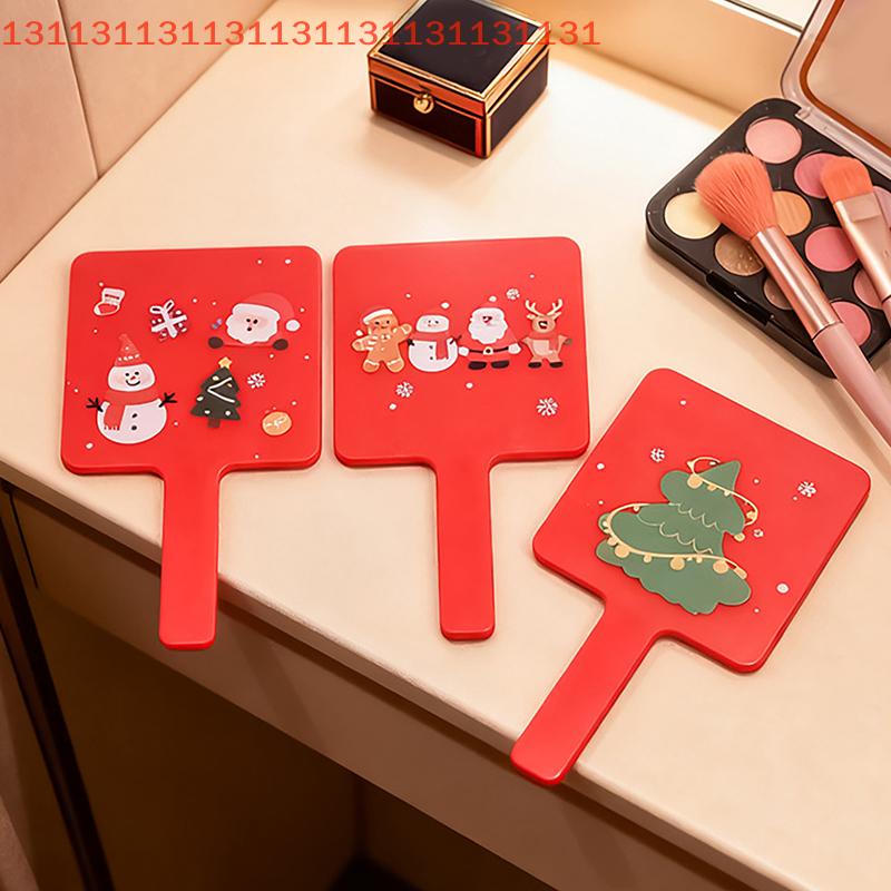 Portable Mini Cute Glass Cartoon Christmas Santa Claus Little Rabbit Mirror Easy Carry Pocket Makeup Mirror