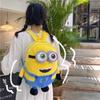 Large Capacity Plush Minion Backpack For Girls Cute Cartoon School Bag