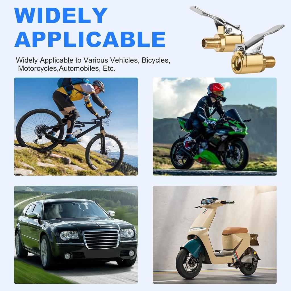 Brass Locking Tire Air Chuck,Tire Inflator Hose Adapter for Twist On Connection Convert to Lock On, No Air Leakage Air Compress